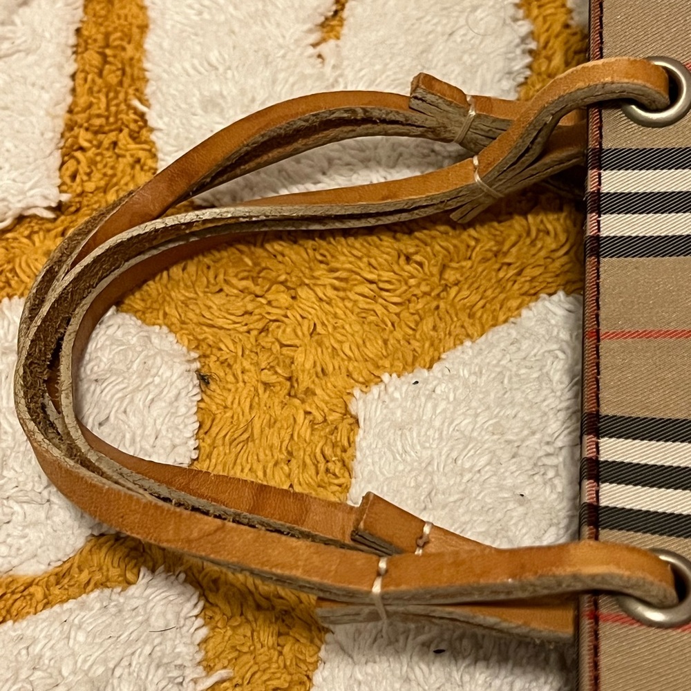 Burberry Small Tote Handbag Check Plaid Women Great Condition - Picture 7 of 9